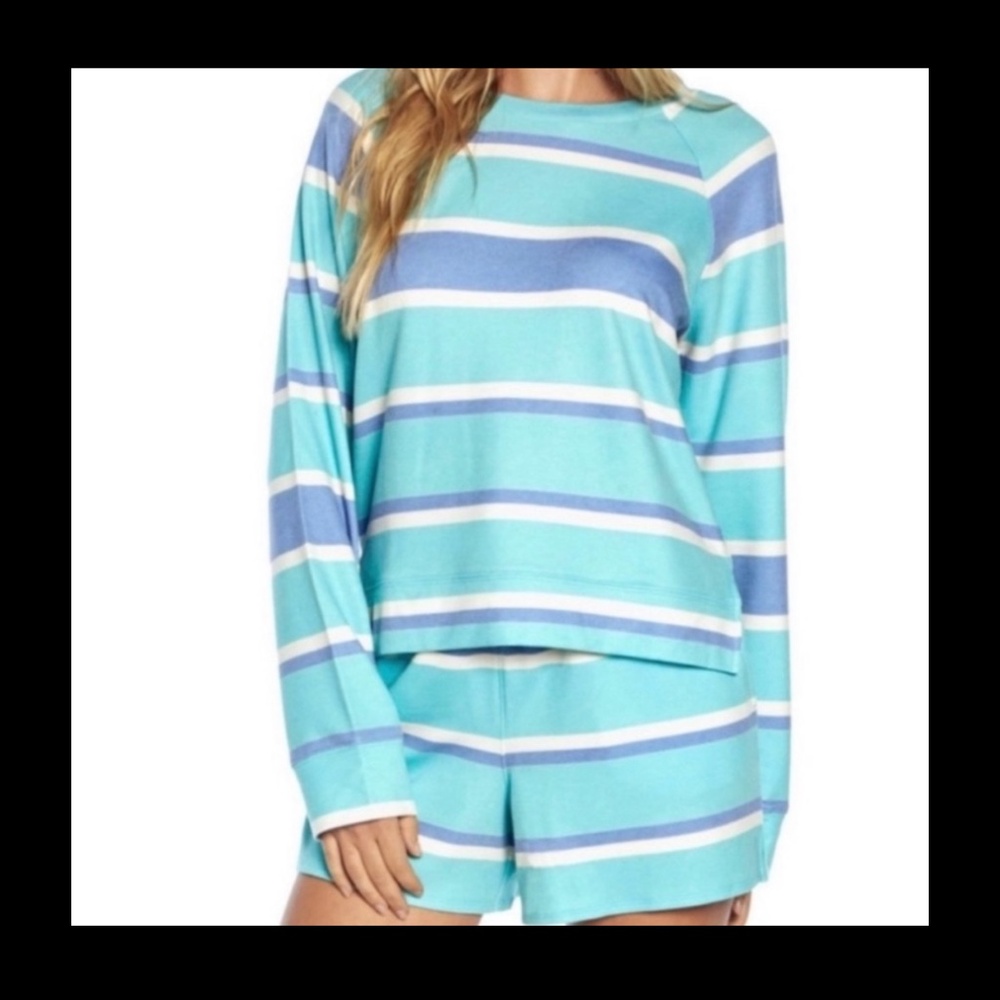Wildfox Blue & Purple Sweatshirt and Short Lounge Set NWT Sz S